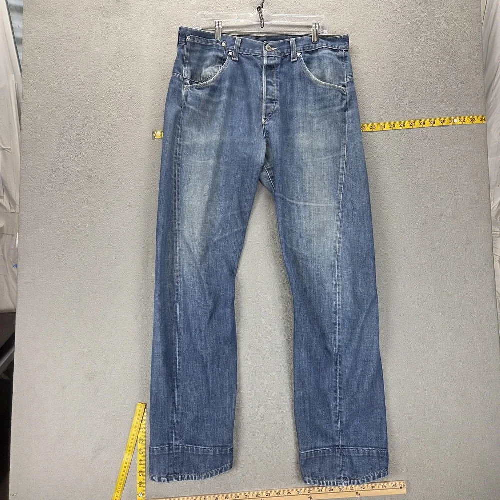 Vintage Levis Engineered Jeans Mens 36x34 Blue Twisted Button Fly Medium Wash